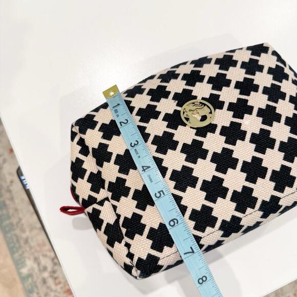 Spartina Cosmetic Makeup Bag 449 Accessory Canvas Multicolor Black Tan Carry On - Picture 10 of 12